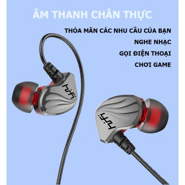 Tai nghe thể thao S2.000 dây 3.5mm HIFI 6D, chống mồ hôi, chống ồn, mic - 94.270₫