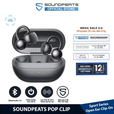 Tai Nghe True Wireless SoundPEATS POP Clip Open Ear, Âm Thanh Định Hướng, Bluetooth 5.4 - Giá chỉ 799.000₫