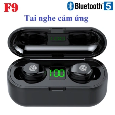 Tai Nghe TWS F9 Bluetooth 5.3 Cảm Ứng, Tăng Giảm Âm Lượng, HIFI - Giá 119k