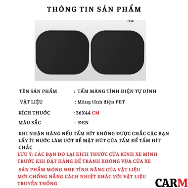 Tấm che nắng ô tô dạng lưới PET tự dính tĩnh điện gấp gọn CarMax tiện lợi giá 35.000đ