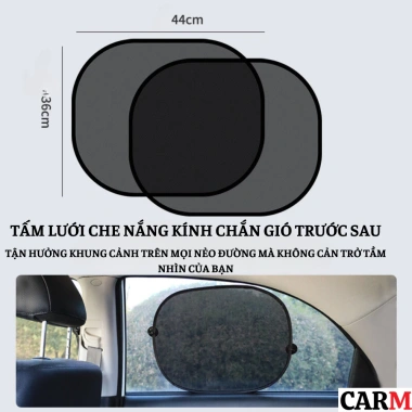 Tấm che nắng ô tô dạng lưới PET tự dính tĩnh điện gấp gọn CarMax tiện lợi giá 35.000đ