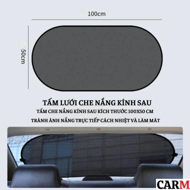 Tấm che nắng ô tô dạng lưới PET tự dính tĩnh điện gấp gọn CarMax tiện lợi giá 35.000đ