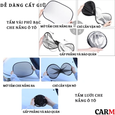 Tấm che nắng ô tô dạng lưới PET tự dính tĩnh điện gấp gọn CarMax tiện lợi giá 35.000đ 9 Tấm che nắng ô tô dạng lưới PET tự dính tĩnh điện gấp gọn CarMax tiện lợi giá 35.000đ 9