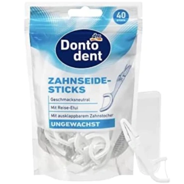Tăm chỉ nha khoa Dontodent Đức 2 in 1, vệ sinh răng & kẽ răng, túi 40 cây: 63.000₫ 6 Tăm chỉ nha khoa Dontodent Đức 2 in 1, vệ sinh răng & kẽ răng, túi 40 cây: 63.000₫ 6