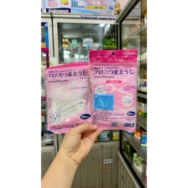 Tăm chỉ nha khoa Suka - Túi 80 cái / Hộp 50 cái, loại bỏ mảng bám, chăm sóc răng miệng tiện lợi, giảm giá 25.000 VND