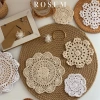 Tấm lót bình hoa ren cotton đa kích thước Trang trí bàn ăn, phụ kiện chụp ảnh, giảm giá hấp dẫn