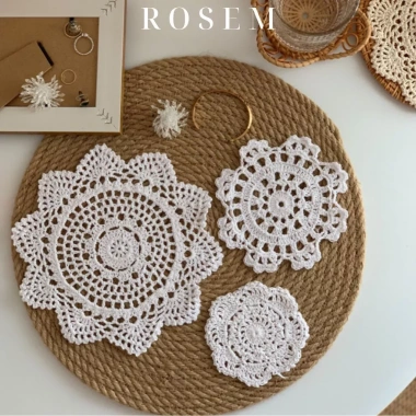 Tấm lót bình hoa ren cotton đa kích thước Trang trí bàn ăn, phụ kiện chụp ảnh, giảm giá hấp dẫn 2