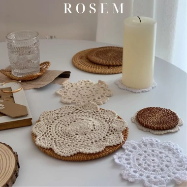 Tấm lót bình hoa ren cotton đa kích thước Trang trí bàn ăn, phụ kiện chụp ảnh, giảm giá hấp dẫn 4