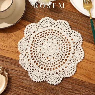 Tấm lót bình hoa ren cotton đa kích thước Trang trí bàn ăn, phụ kiện chụp ảnh, giảm giá hấp dẫn 10