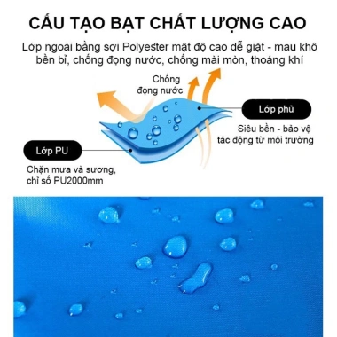 Tấm Tăng Dã Ngoại Chống Thấm, Chống UV - Bạt Mái Che Vải Nhẹ Siêu Bền 185k 3 Tấm Tăng Dã Ngoại Chống Thấm, Chống UV - Bạt Mái Che Vải Nhẹ Siêu Bền 185k 3