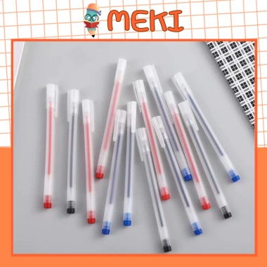 TẶNG 50 NGÒI 10 Bút Gel MEKI 0.5mm Đen Xanh Đỏ, Khô Nhanh, Mực Đều, Nét Đẹp - Giá 29.000đ 3