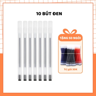 TẶNG 50 NGÒI 10 Bút Gel MEKI 0.5mm Đen Xanh Đỏ, Khô Nhanh, Mực Đều, Nét Đẹp - Giá 29.000đ 10