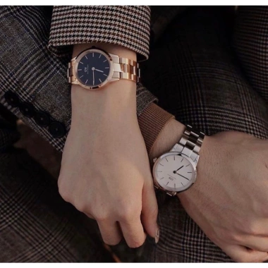Tặng Hộp Nơ – Đồng hồ Daniel Iconic Link Nam Nữ Silver Rosegold & Black White