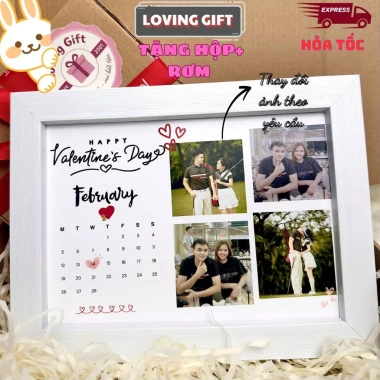 Tặng hộp rơm - Khung Ảnh Valentine 14/2 Quà Tặng Người Yêu, Vợ Chồng, Cá Nhân Hóa Giá 69k