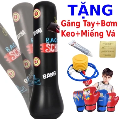 Tặng kèm bộ bơm hơi, keo dán - Trụ đấm bốc boxing tự đứng, đế đổ nước cao cấp 5