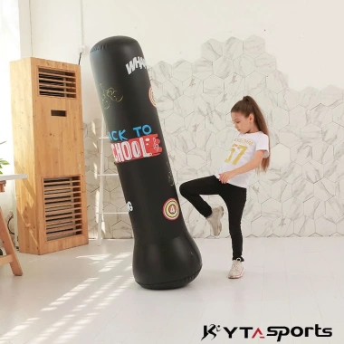 Tặng kèm bộ bơm hơi, keo dán - Trụ đấm bốc boxing tự đứng, đế đổ nước cao cấp 8