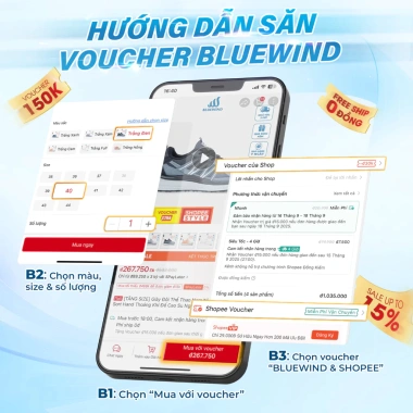 Tăng Size Giày Thể Thao Bluewind Siêu Nhẹ Semi-Circle êm chân, thoáng khí chạy bộ 479k 9