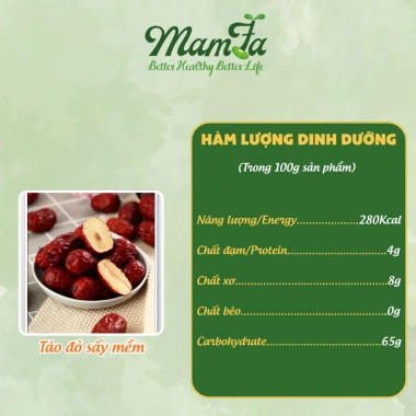 Táo đỏ sấy mềm ngọt 1KG không chất bảo quản - Mix ăn vặt bổ dưỡng, giá chỉ 39.000đ