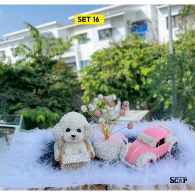 Taplo Chú Cún Clever Dog Đầu Lắc Lư Gắn Pha Lê Dễ Thương Giảm Giá Tới 129k