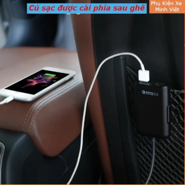 Tẩu Chia Sạc Ô Tô 4 Cổng USB QC3.0 - Dây Dài 1.8m, Sạc Nhanh, Giá Ưu Đãi 110k