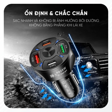 Tẩu Sạc 4 Cổng USB 66W Quick Charge 3.0 Xe Ô Tô - Nhỏ Gọn, Sạc Nhanh, Ổn Định, 47.899đ 6