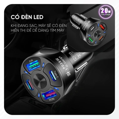 Tẩu Sạc 4 Cổng USB 66W Quick Charge 3.0 Xe Ô Tô - Nhỏ Gọn, Sạc Nhanh, Ổn Định, 47.899đ 7