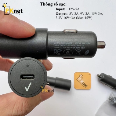 Tẩu sạc 45W Verizon - Sạc nhanh xe hơi Type C cho iPhone, Samsung, bảo hành 1 đổi 1 3