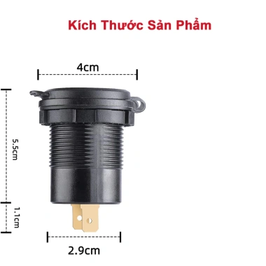Tẩu sạc 67W USB-C cho xe máy ô tô, LED hiển thị điện áp, nút Bật/Tắt - SL004 7