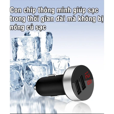 Tẩu sạc điện thoại ô tô 12V sạc nhanh màn hình LED cao cấp - Giá chỉ 55.000₫ 6