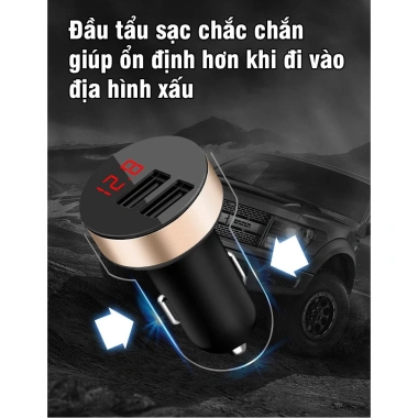 Tẩu sạc điện thoại ô tô 12V sạc nhanh màn hình LED cao cấp - Giá chỉ 55.000₫ 7