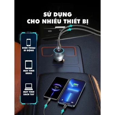 Tẩu Sạc Nhanh 38W Ô Tô 2 Cổng USB và Type‑C, Chống Cháy Nổ, Kiểm Soát Quá Tải - Giá Ưu Đãi 79.000₫ 3 Tẩu Sạc Nhanh 38W Ô Tô 2 Cổng USB và Type‑C, Chống Cháy Nổ, Kiểm Soát Quá Tải - Giá Ưu Đãi 79.000₫ 3