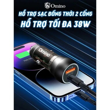 Tẩu Sạc Nhanh 38W OMINO cho Ô Tô - 2 Cổng USB & Type C, Chống Cháy Nổ, Kiểm Soát Quá Tải, Giá 90.000đ 5 Tẩu Sạc Nhanh 38W OMINO cho Ô Tô - 2 Cổng USB & Type C, Chống Cháy Nổ, Kiểm Soát Quá Tải, Giá 90.000đ 5