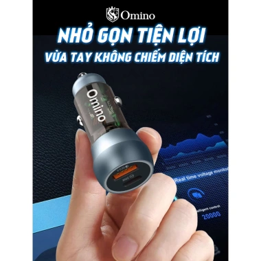 Tẩu Sạc Nhanh 38W OMINO cho Ô Tô - 2 Cổng USB & Type C, Chống Cháy Nổ, Kiểm Soát Quá Tải, Giá 90.000đ