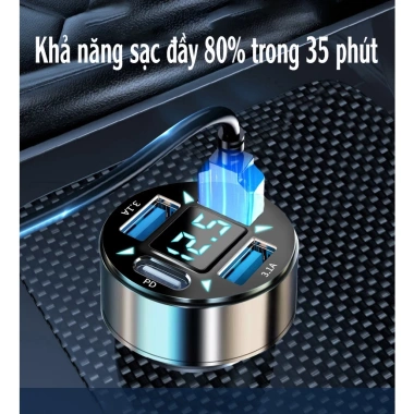 Tẩu Sạc Nhanh 4 Cổng 66W PD Type-C QC3.1A Thông Minh cho Xe Hơi – Giá 44.990₫ 8 Tẩu Sạc Nhanh 4 Cổng 66W PD Type-C QC3.1A Thông Minh cho Xe Hơi – Giá 44.990₫ 8