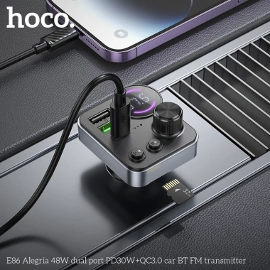 Tẩu sạc nhanh 48W Bluetooth Hoco E86 - 2 USB + Type-C, phát nhạc USB/TF, FM, giá 169.000 VND