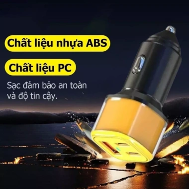 Tẩu Sạc Nhanh 60W Ô Tô Mini Đa Năng 2 Cổng Type C và 1 Cổng USB Giá 144k