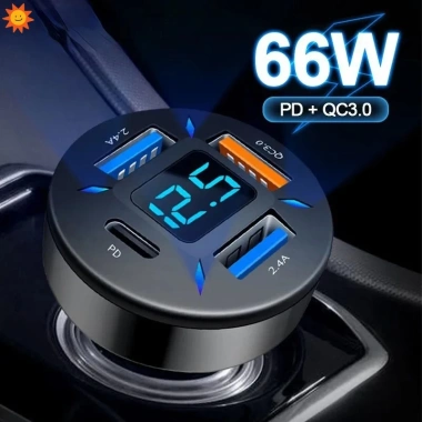 Tẩu sạc nhanh 66W 4 cổng USB PD 3.0 USB-C JP7 cho xe hơi - giá chỉ 47.300 VND