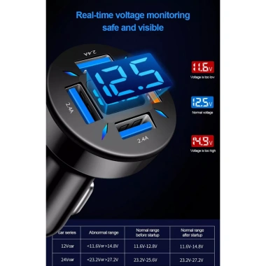 Tẩu Sạc Nhanh 66W QC3.0+PD 4 Cổng USB 12V/24V cho Xe Hơi - Giá chỉ 49.000₫