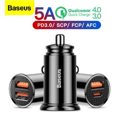Tẩu Sạc Nhanh Baseus 30W QC 3.0/4.0 USB C Dùng Xe Hơi Giá 160.000 VND Giảm 20%
