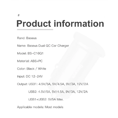Tẩu Sạc Nhanh Baseus 30W QC 3.0/4.0 USB C Dùng Xe Hơi Giá 160.000 VND Giảm 20%