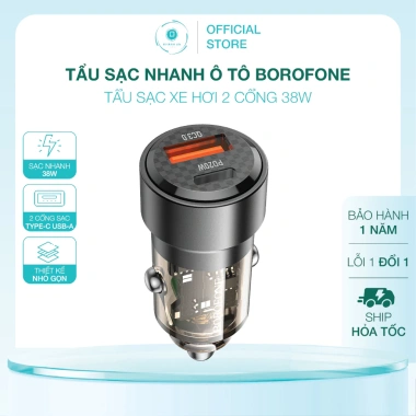 Tẩu Sạc Nhanh Borofone BZ20 2 Cổng 38W - Bảo Hành 1 Năm, Lỗi 1 Đổi 1, Giá chỉ 110.000đ