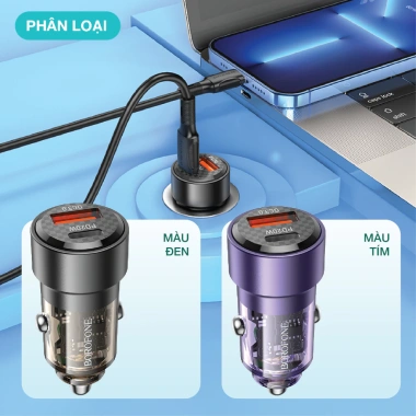 Tẩu Sạc Nhanh Borofone BZ20 2 Cổng 38W - Bảo Hành 1 Năm, Lỗi 1 Đổi 1, Giá chỉ 110.000đ