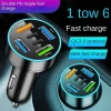 Tẩu Sạc Nhanh Điện Thoại Ô tô 12V-24V 66W QC3.0 - 6 Cổng USB PD Siêu Nhanh, Giá 35.000₫ 3