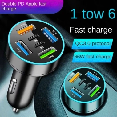 Tẩu Sạc Nhanh Điện Thoại Ô tô 12V-24V 66W QC3.0 - 6 Cổng USB PD Siêu Nhanh, Giá 35.000₫ 3 Tẩu Sạc Nhanh Điện Thoại Ô tô 12V-24V 66W QC3.0 - 6 Cổng USB PD Siêu Nhanh, Giá 35.000₫ 3