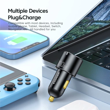 Tẩu sạc nhanh Essager PD3.0 QC3.0 2 cổng USB-C, phù hợp iPhone 13/12, Xiaomi, Samsung - Giá chỉ 274.340 VND