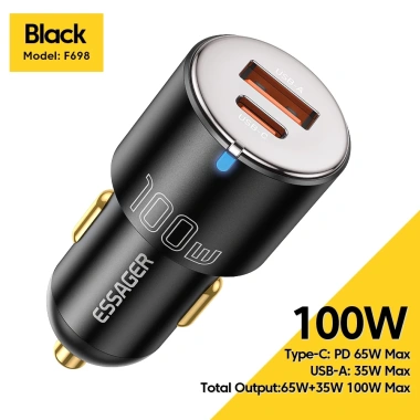 Tẩu sạc nhanh Essager PD3.0 QC3.0 2 cổng USB-C, phù hợp iPhone 13/12, Xiaomi, Samsung - Giá chỉ 274.340 VND