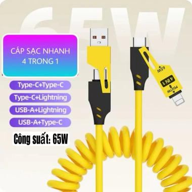 Tẩu sạc nhanh Hyundai C13 PD30W + USB QC3.0 ô tô, cáp 4 trong 1 65W - 52.000đ