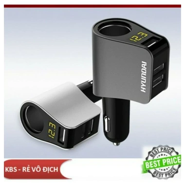 Tẩu Sạc Nhanh Hyundai Hy10 - 1 Tẩu Tròn 3 USB Nhỏ, Hàng Chính Hãng, Giá 145k 2