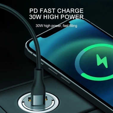 Tẩu Sạc Nhanh Mini 66W 2 Cổng USB Type-C PD30W + QC3.0 cho ô tô - Giá chỉ 59.000 VND