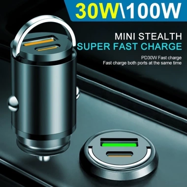 Tẩu Sạc Nhanh Mini 66W 2 Cổng USB Type-C PD30W + QC3.0 cho ô tô - Giá chỉ 59.000 VND 5 Tẩu Sạc Nhanh Mini 66W 2 Cổng USB Type-C PD30W + QC3.0 cho ô tô - Giá chỉ 59.000 VND 5